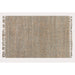 PEQURA natural handmade jute rug in beige – flatlay view of handwoven plain jute carpet