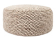 pebble texture round pouffe ivory beige looped weave – Pequra