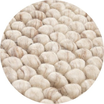 pebble texture round pouffe ivory beige looped weave – Pequra