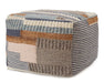 handwoven patchwork cube pouffe neutral tones – Pequra