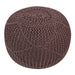 chunky knit brown round pouffe footrest – Byblos – Pequra