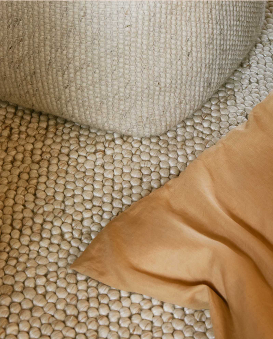 PEQURA Handwoven Wool Carpet – Sandloom Beige