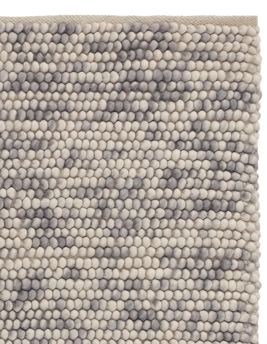 Handwoven Wool Carpet – Light Beige & Dark Gray