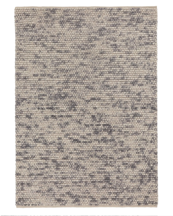Handwoven Wool Carpet – Light Beige & Dark Gray