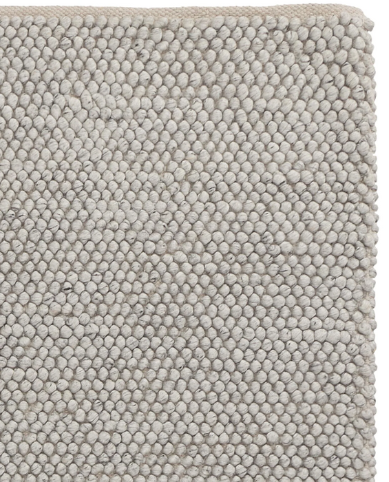 PEQURA Handwoven Wool Carpet – Cool Gray Tone | 5×8 ft
