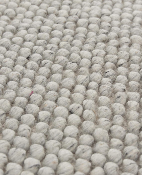 PEQURA Handwoven Wool Carpet – Cool Gray Tone | 5×8 ft