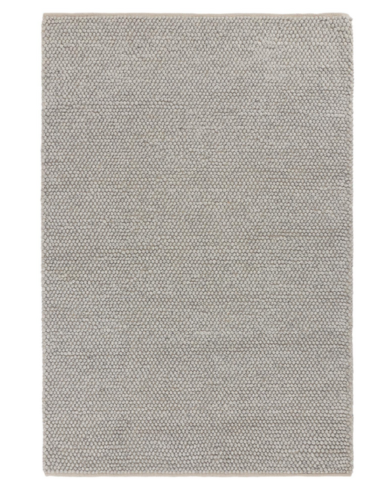 PEQURA Handwoven Wool Carpet – Cool Gray Tone | 5×8 ft