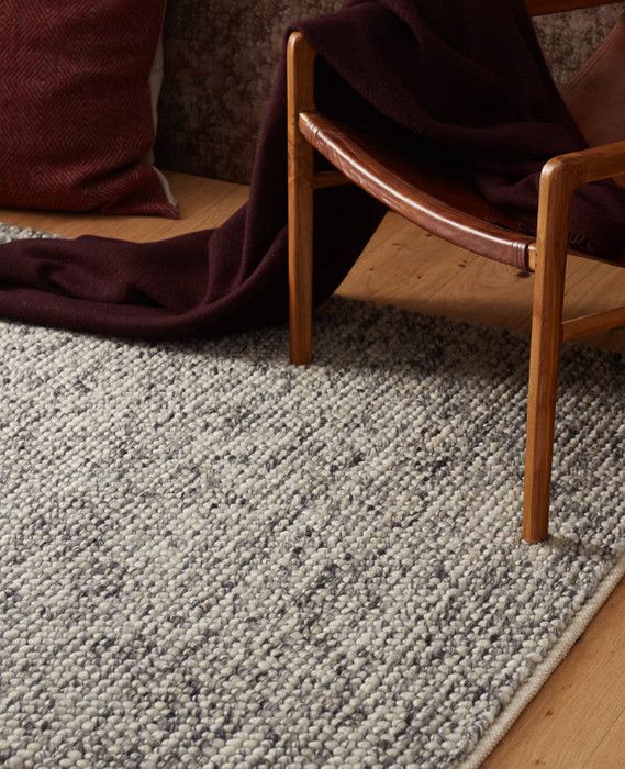 Handwoven Wool Carpet – Textured Gray Tones