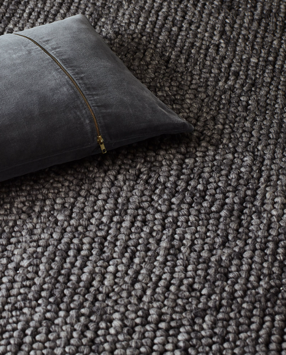 Handwoven Wool Carpet – Textured Gray