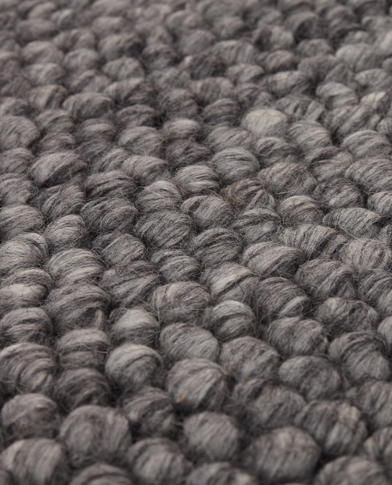 Handwoven Wool Carpet – Textured Gray
