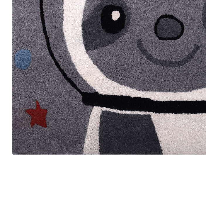 PEQURA Handwoven Wool Carpet – Space-Themed Sloth in Spacesuit Rug, 4x6 ft