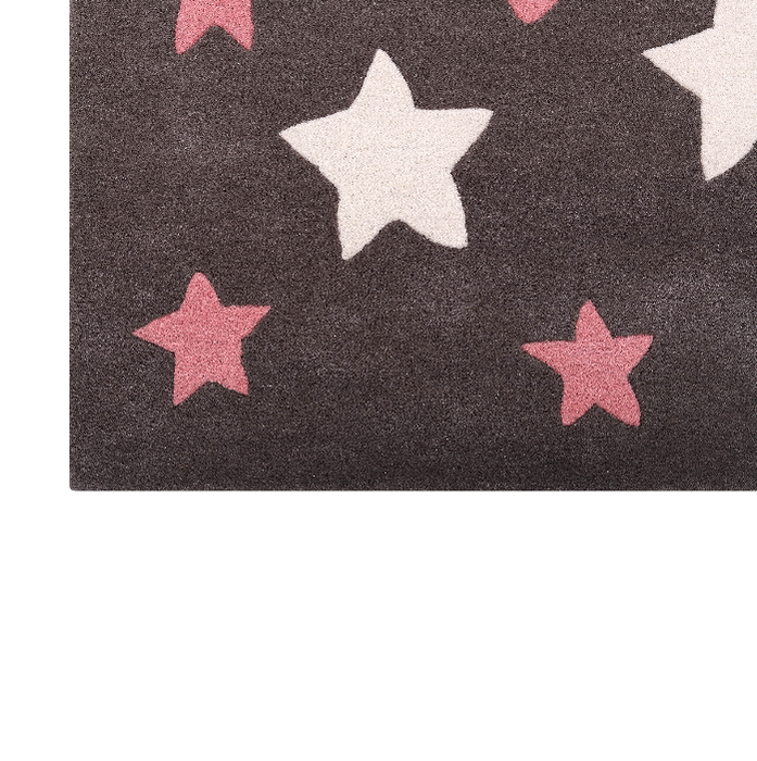 PEQURA Handwoven Wool Carpet – Brown Pink & White Star Rug, 4x6 ft