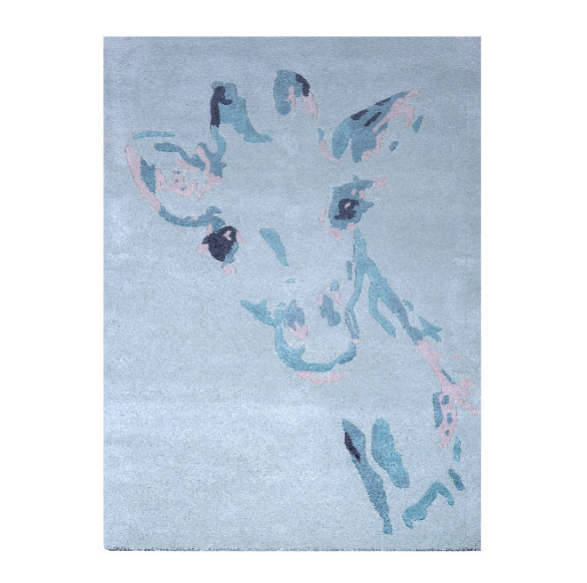 PEQURA Handwoven Wool Carpet – Abstract Giraffe Motif | 5x8 ft