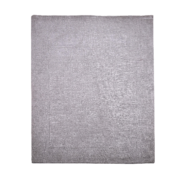 PEQURA Silver-Gray Textured Wool Rug – Handwoven Minimalist Luxury Carpet