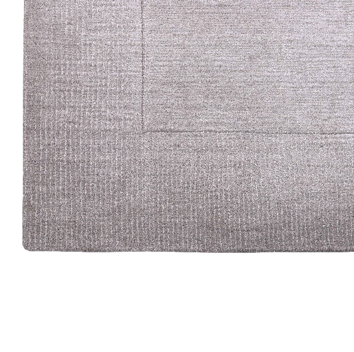 PEQURA Silver-Gray Textured Wool Rug – Handwoven Minimalist Luxury Carpet