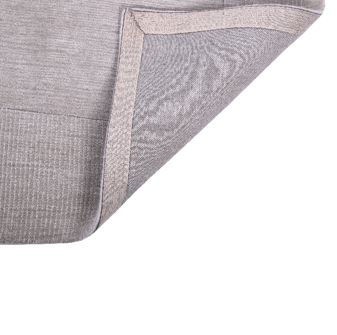 PEQURA Silver-Gray Textured Wool Rug – Handwoven Minimalist Luxury Carpet