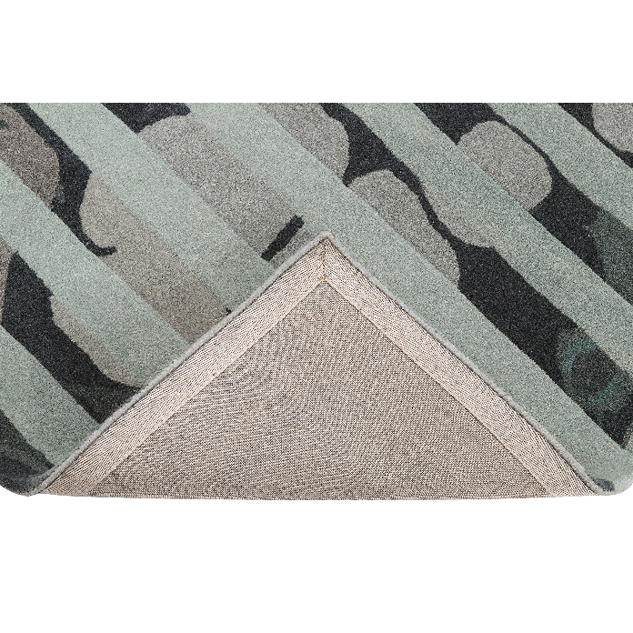 PEQURA Vertical Stripe Over Marbled Flow Wool Carpet – Handwoven Modern Abstract Rug