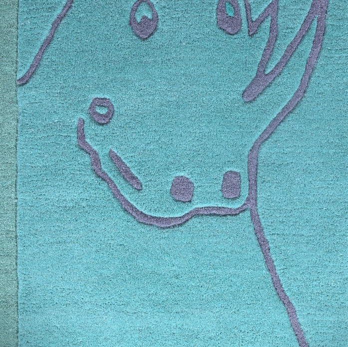 PEQURA Cartoon Animal Grid Wool Carpet – Handwoven Kids’ Rug with Dinosaur, Rhino, Kiwi & Fox Motifs