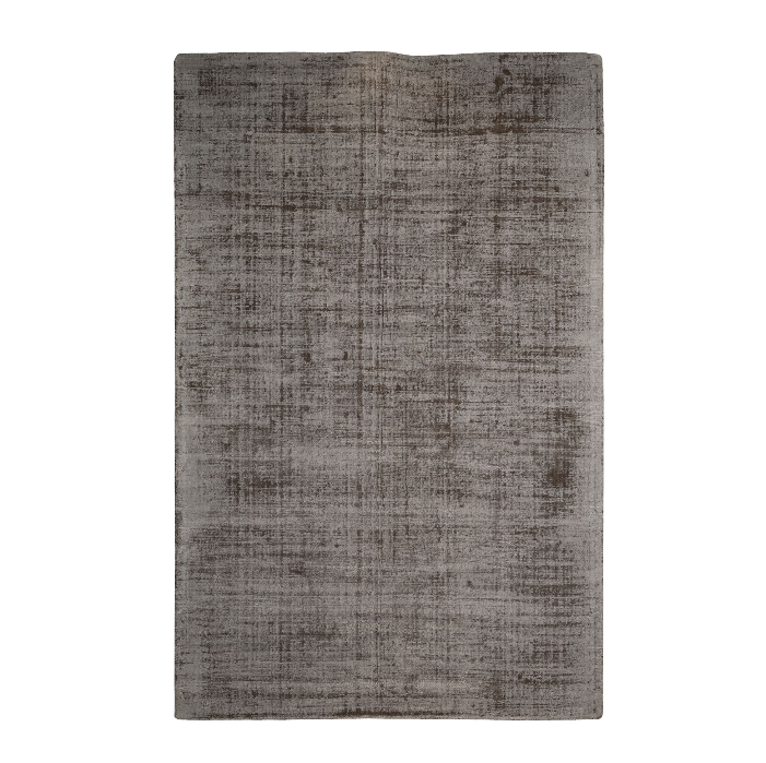 PEQURA Faded Grid Texture Wool Carpet – Distressed Modern Rug in Gray & Beige Tones