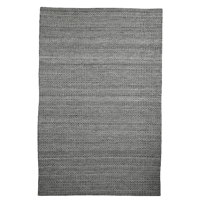 PEQURA Wool Dhurrie – Handwoven Horizontal Line & Micro-Motif Rug