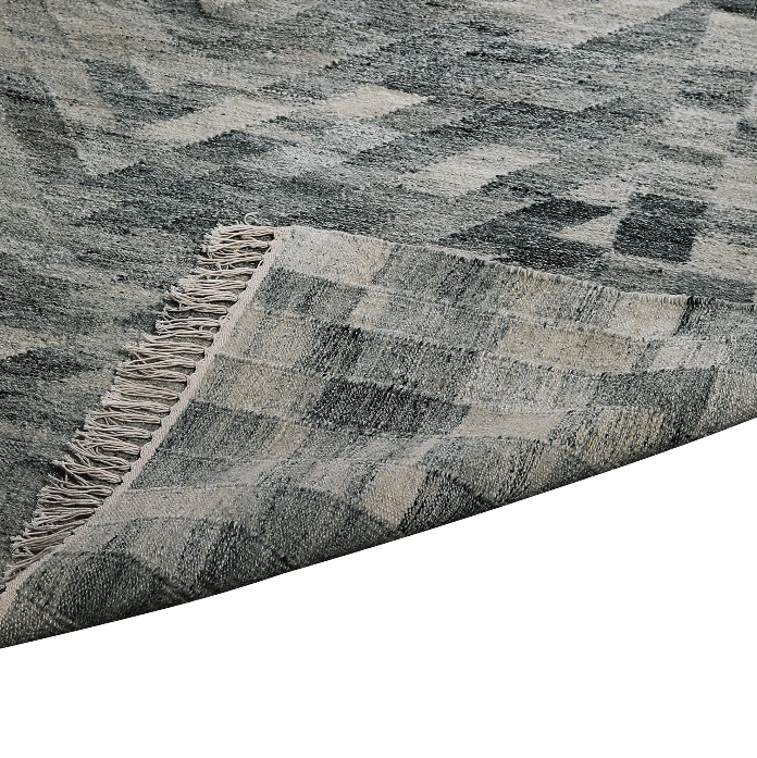 Leather Rug – Concentric Diamond Mosaic Pattern