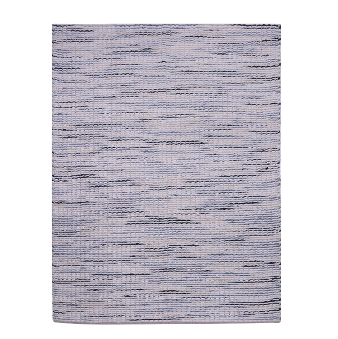 PEQURA-Blue-Gray Streaked Wool Rug