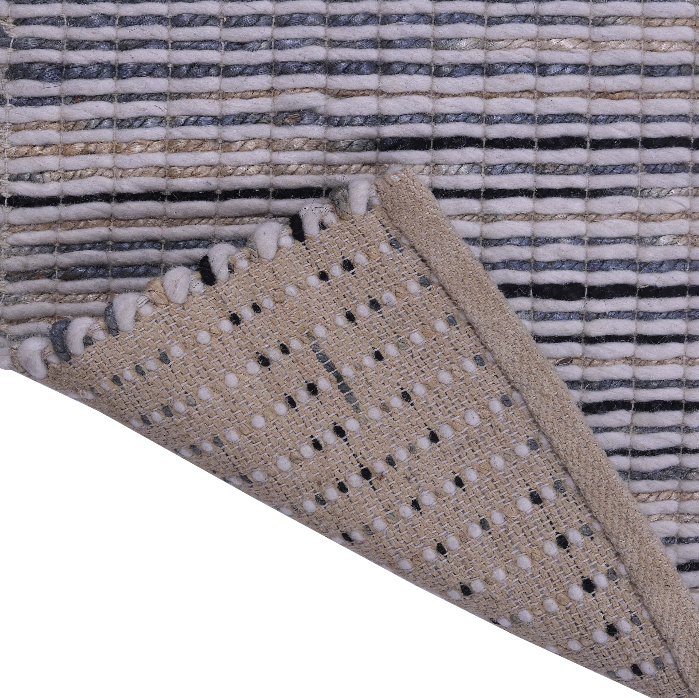 PEQURA-Blue-Gray Streaked Wool Rug