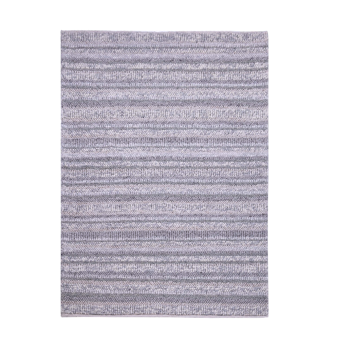 PEQURA-Gray Gradient Striped Wool Rug