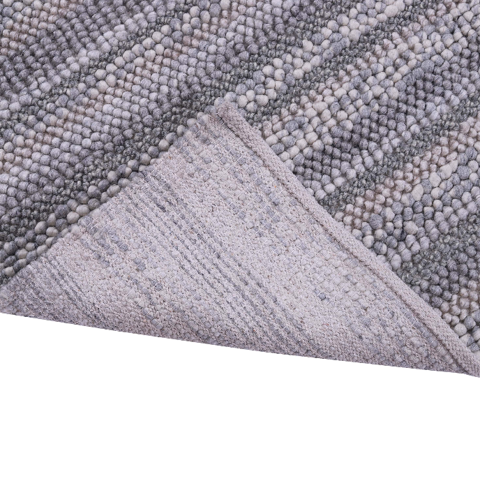 PEQURA-Gray Gradient Striped Wool Rug