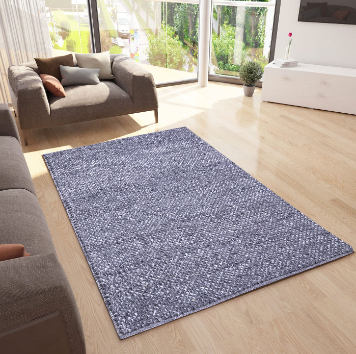 PEQURA-Handwoven Speckled Gray Wool Carpet