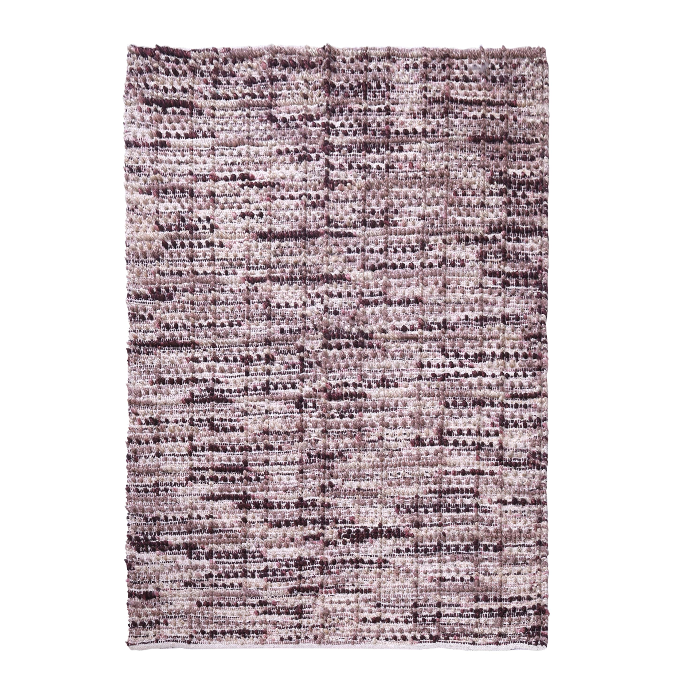 Purple-Pink Checkered Woven Wool Rug