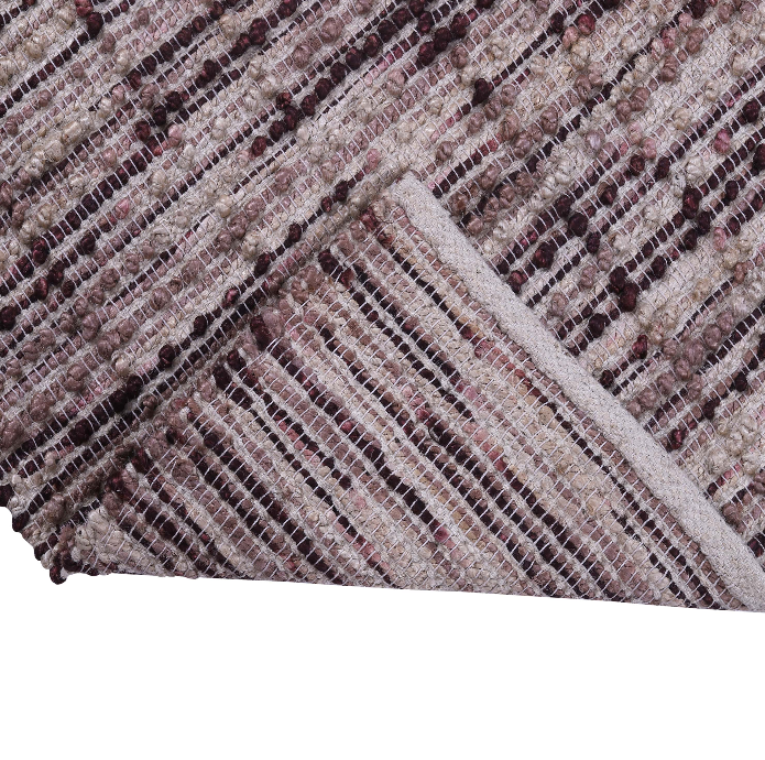 Purple-Pink Checkered Woven Wool Rug