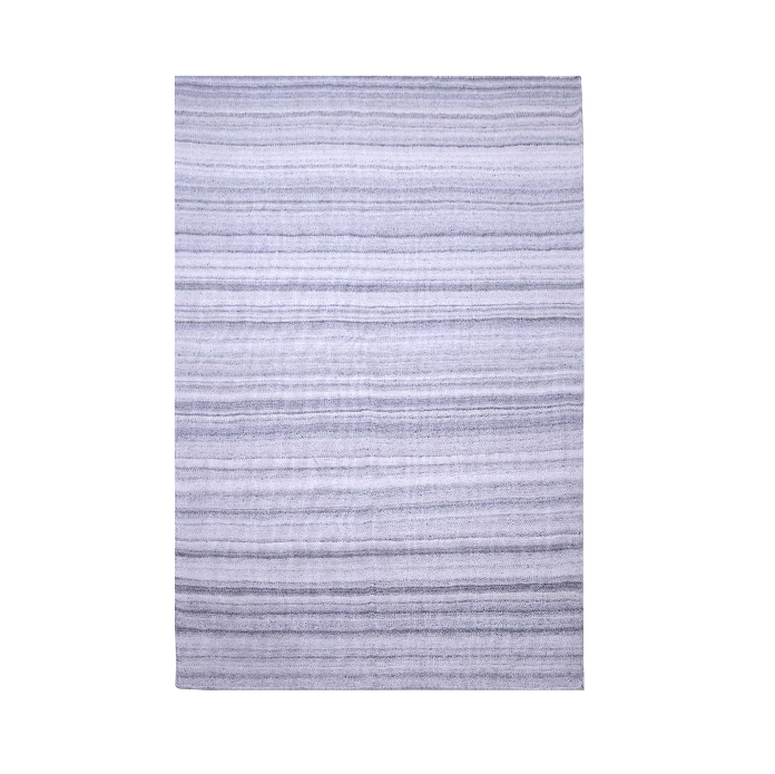 Gray Gradient Stripe Handwoven Wool Rug