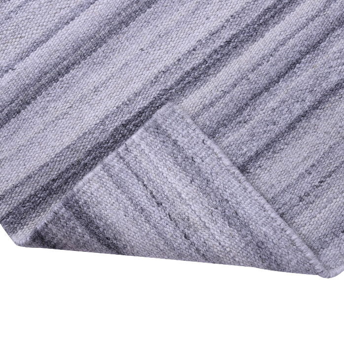 Gray Gradient Stripe Handwoven Wool Rug