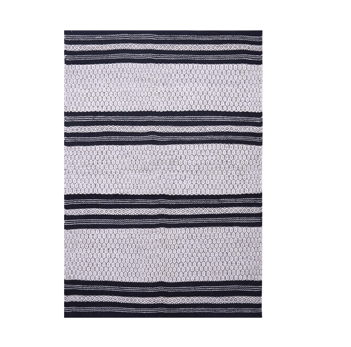 Hex-Textured Stripe Handwoven Wool Rug