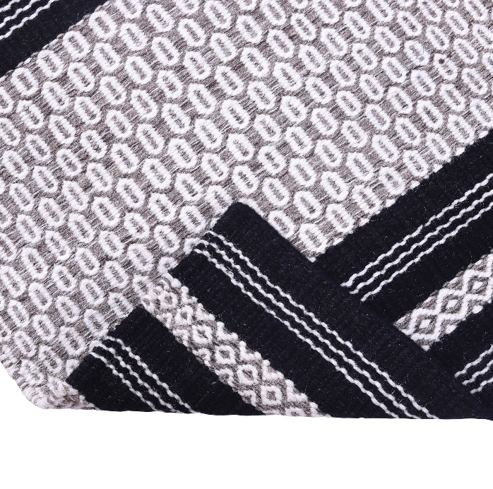 Hex-Textured Stripe Handwoven Wool Rug