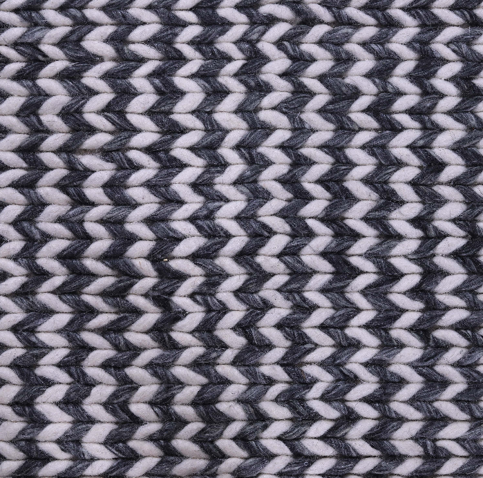 Black-Gray Vertical Stripe Handwoven Wool Rug