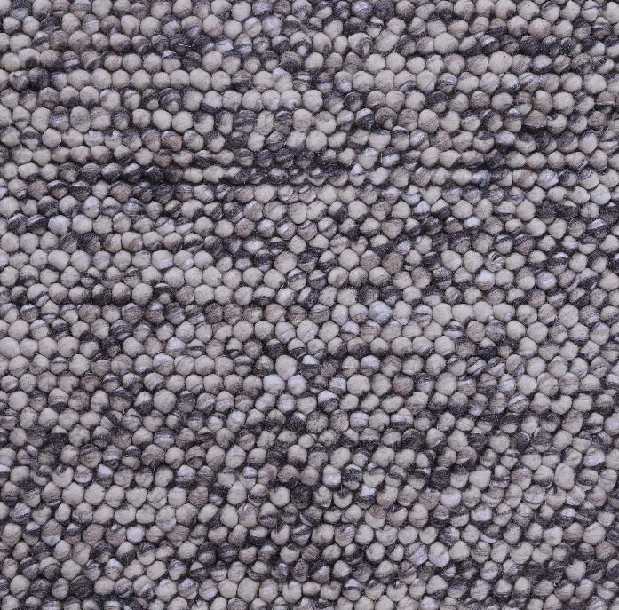 Gray-White Handwoven Minimal Wool Rug