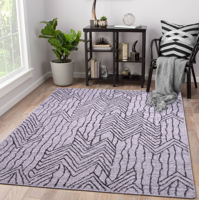 Zigzag Bark-Inspired Handwoven Wool Rug