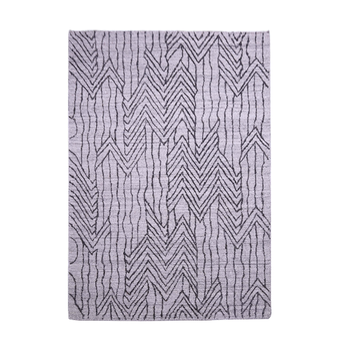 Zigzag Bark-Inspired Handwoven Wool Rug