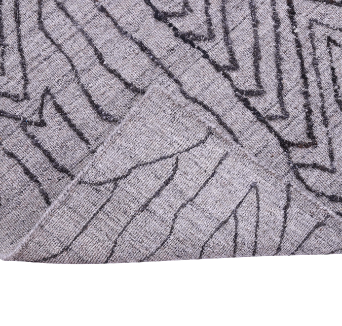 Zigzag Bark-Inspired Handwoven Wool Rug
