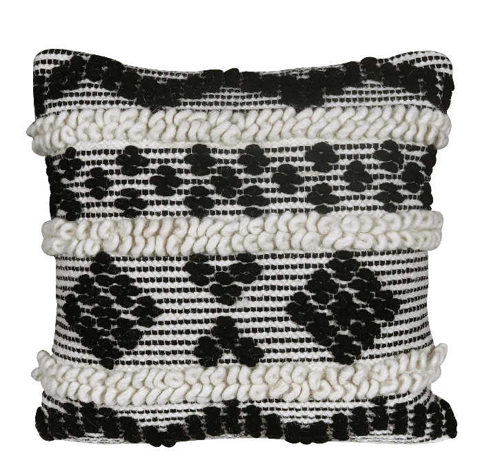 Black & White Wool Cushion Covers (Set of 2)