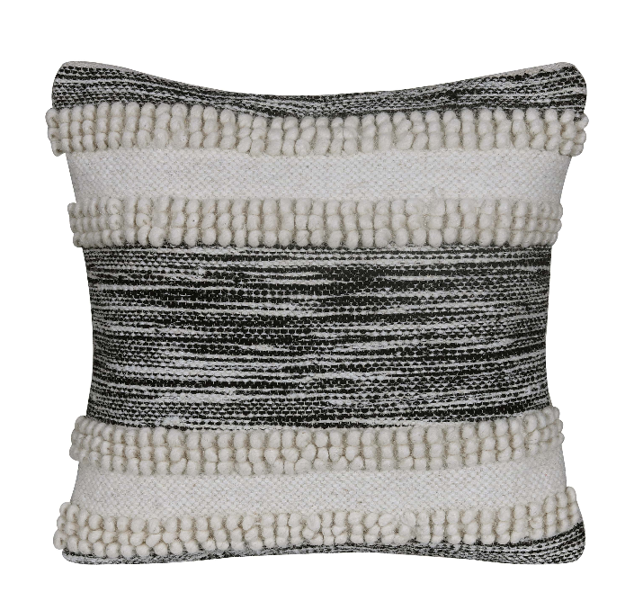 Black & White Pom-Pom Cushion Covers (Set of 2)