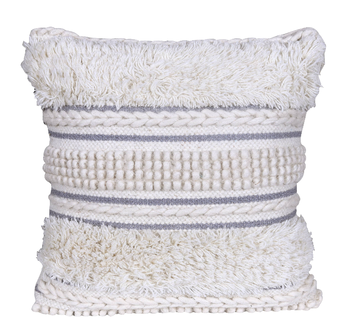 Neutral Shag & Braided Cushion Covers (Set of 2)