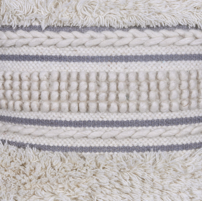 Neutral Shag & Braided Cushion Covers (Set of 2)