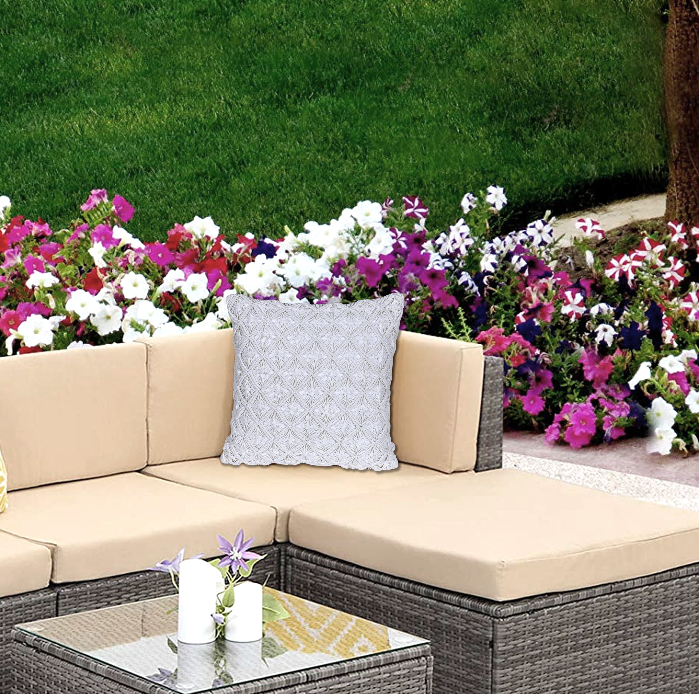 Soft Grey Lattice Cushion Covers (Pack of 2)