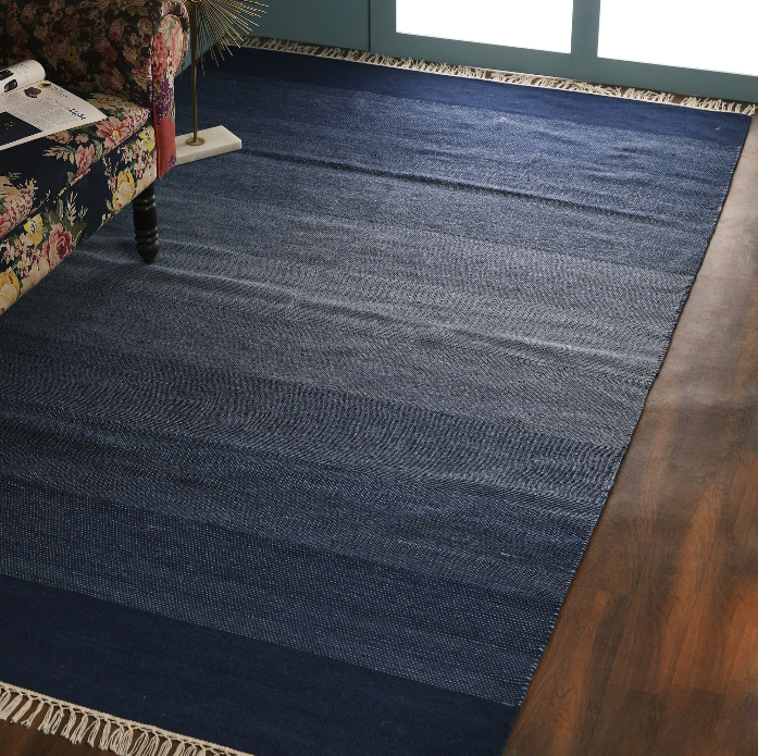Wool Dhurrie – Gradient Woodgrain Multicolor Rug