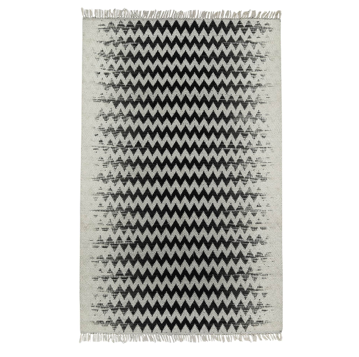 Wool Rug – Gradient Zigzag Chevron Design