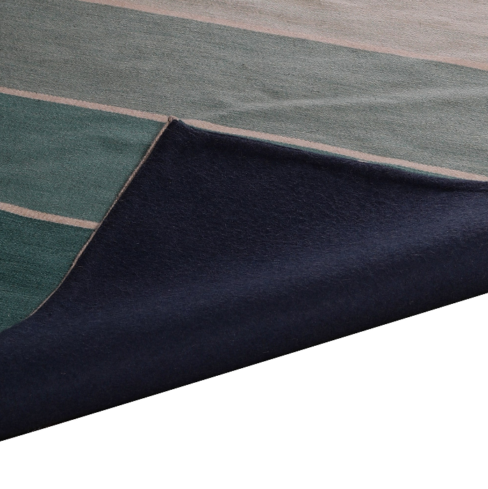 Wool Rug – Blue Teal Gradient Stripe Design