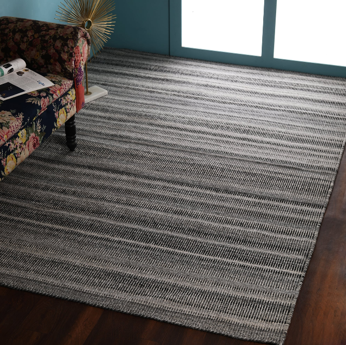 Wool Rug – Irregular Gradient Stripe Design
